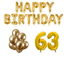 63 jaar Verjaardag Versiering Ballon Pakket Goud