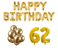 62 jaar Verjaardag Versiering Ballon Pakket Goud