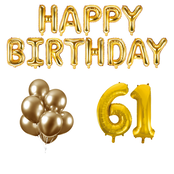 61 jaar Verjaardag Versiering Ballon Pakket Goud