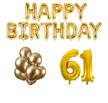 61 jaar Verjaardag Versiering Ballon Pakket Goud
