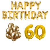 60 jaar Verjaardag Versiering Ballon Pakket Goud