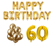 60 jaar Verjaardag Versiering Ballon Pakket Goud
