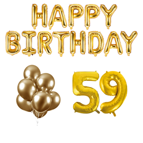 59 jaar Verjaardag Versiering Ballon Pakket Goud