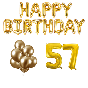 57 jaar Verjaardag Versiering Ballon Pakket Goud