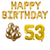 53 jaar Verjaardag Versiering Ballon Pakket Goud