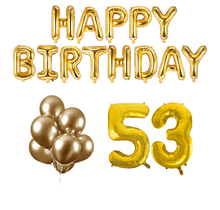 53 jaar Verjaardag Versiering Ballon Pakket Goud