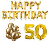 50 jaar Verjaardag Versiering Ballon Pakket Goud