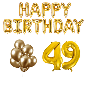 49 jaar Verjaardag Versiering Ballon Pakket Goud