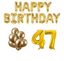 47 jaar Verjaardag Versiering Ballon Pakket Goud