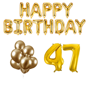 47 jaar Verjaardag Versiering Ballon Pakket Goud