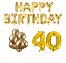 40 jaar Verjaardag Versiering Ballon Pakket Goud