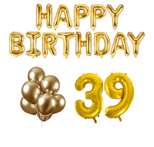 39 jaar Verjaardag Versiering Ballon Pakket Goud