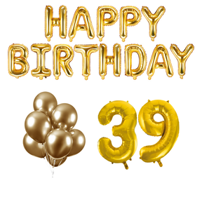 39 jaar Verjaardag Versiering Ballon Pakket Goud