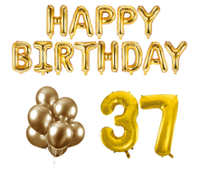 37 jaar Verjaardag Versiering Ballon Pakket Goud