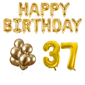37 jaar Verjaardag Versiering Ballon Pakket Goud
