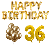 36 jaar Verjaardag Versiering Ballon Pakket Goud 36 jaar Verjaardag Versiering Ballon Pakket Goud