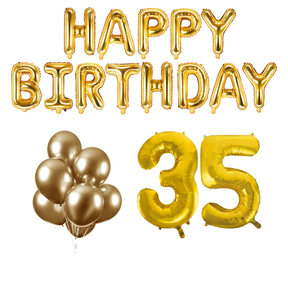 35 jaar Verjaardag Versiering Ballon Pakket Goud