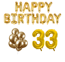 33 jaar Verjaardag Versiering Ballon Pakket Goud