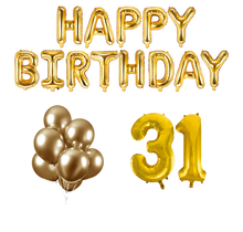 31 jaar Verjaardag Versiering Ballon Pakket Goud