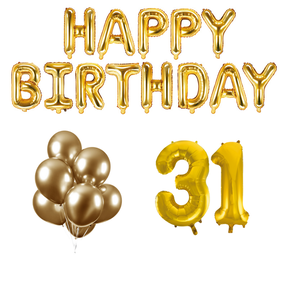 31 jaar Verjaardag Versiering Ballon Pakket Goud