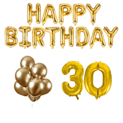 30 jaar Verjaardag Versiering Ballon Pakket Goud