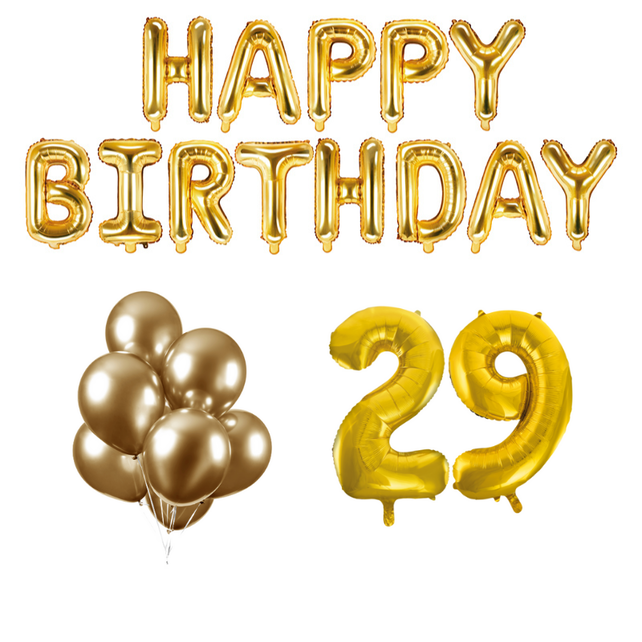 29 jaar Verjaardag Versiering Ballon Pakket Goud