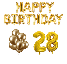 28 jaar Verjaardag Versiering Ballon Pakket Goud
