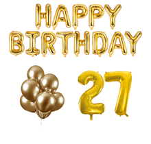 27 jaar Verjaardag Versiering Ballon Pakket Goud