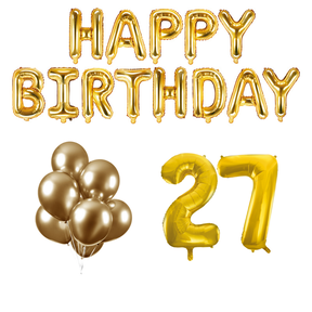 27 jaar Verjaardag Versiering Ballon Pakket Goud