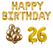 26 jaar Verjaardag Versiering Ballon Pakket Goud 26 jaar Verjaardag Versiering Ballon Pakket Goud