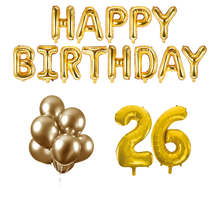 26 jaar Verjaardag Versiering Ballon Pakket Goud
