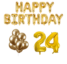 24 jaar Verjaardag Versiering Ballon Pakket Goud
