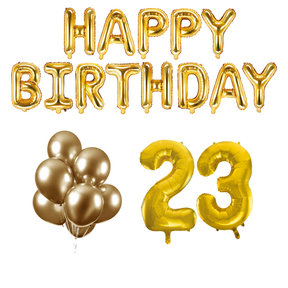 23 jaar Verjaardag Versiering Ballon Pakket Goud