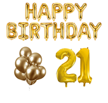 21 jaar Verjaardag Versiering Ballon Pakket Goud