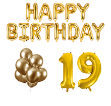 19 jaar Verjaardag Versiering Ballon Pakket Goud