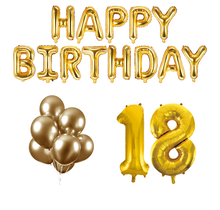 18 jaar Verjaardag Versiering Ballon Pakket Goud