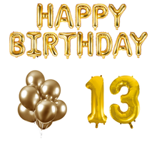 13 jaar Verjaardag Versiering Ballon Pakket Goud