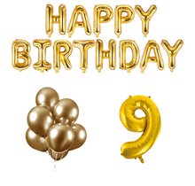 9 jaar Verjaardag Versiering Ballon Pakket Goud
