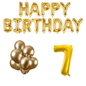 7 jaar Verjaardag Versiering Ballon Pakket Goud
