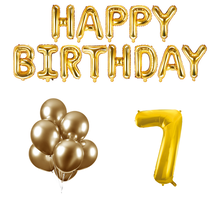7 jaar Verjaardag Versiering Ballon Pakket Goud