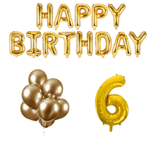 6 jaar Verjaardag Versiering Ballon Pakket Goud