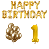 1 jaar Verjaardag Versiering Ballon Pakket Goud