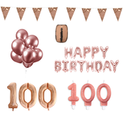 100 jaar Verjaardag Versiering Pakket Rosé Goud