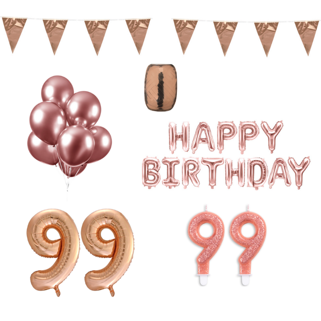 99 jaar Verjaardag Versiering Pakket Rosé Goud