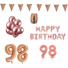 98 jaar Verjaardag Versiering Pakket Rosé Goud