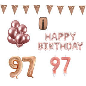 97 jaar Verjaardag Versiering Pakket Rosé Goud