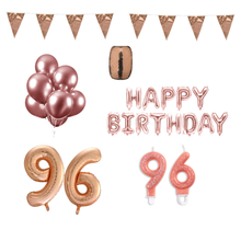 96 jaar Verjaardag Versiering Pakket Rosé Goud