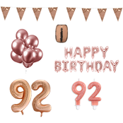 92 jaar Verjaardag Versiering Pakket Rosé Goud