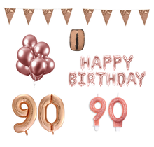 90 jaar Verjaardag Versiering Pakket Rosé Goud