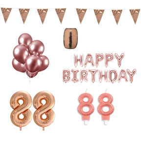 88 jaar Verjaardag Versiering Pakket Rosé Goud